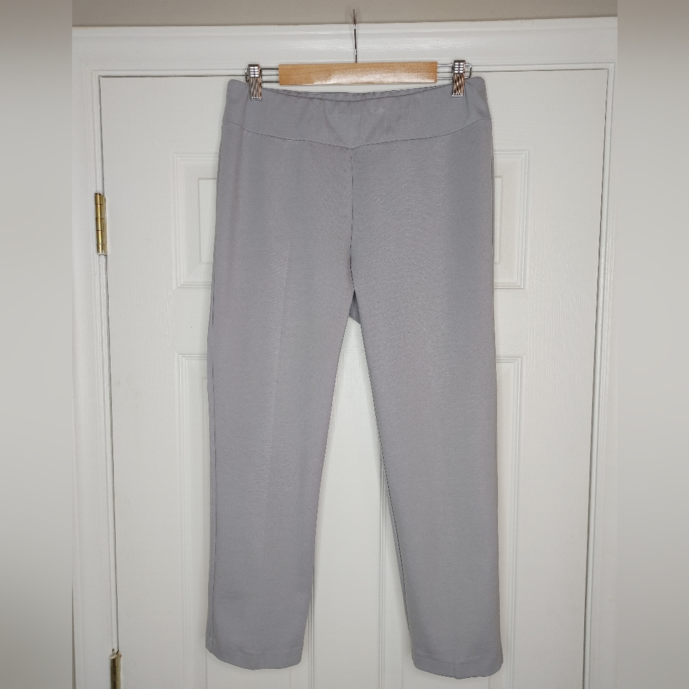 INSIGHT NEW YORK LITE GRAY CROP SCUBA PULL ON PANT, LITE GRAY 10